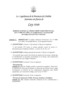 Ley:9349 - Gobierno de la Provincia de Córdoba