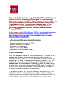 Documento de debate técnico conjunto de EBA, EIOPA y ESMA