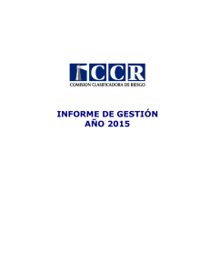 informe de gestión año 2015 - Comisión Clasificadora de Riesgo