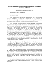 decreto supremo nº 067-2003-pcm