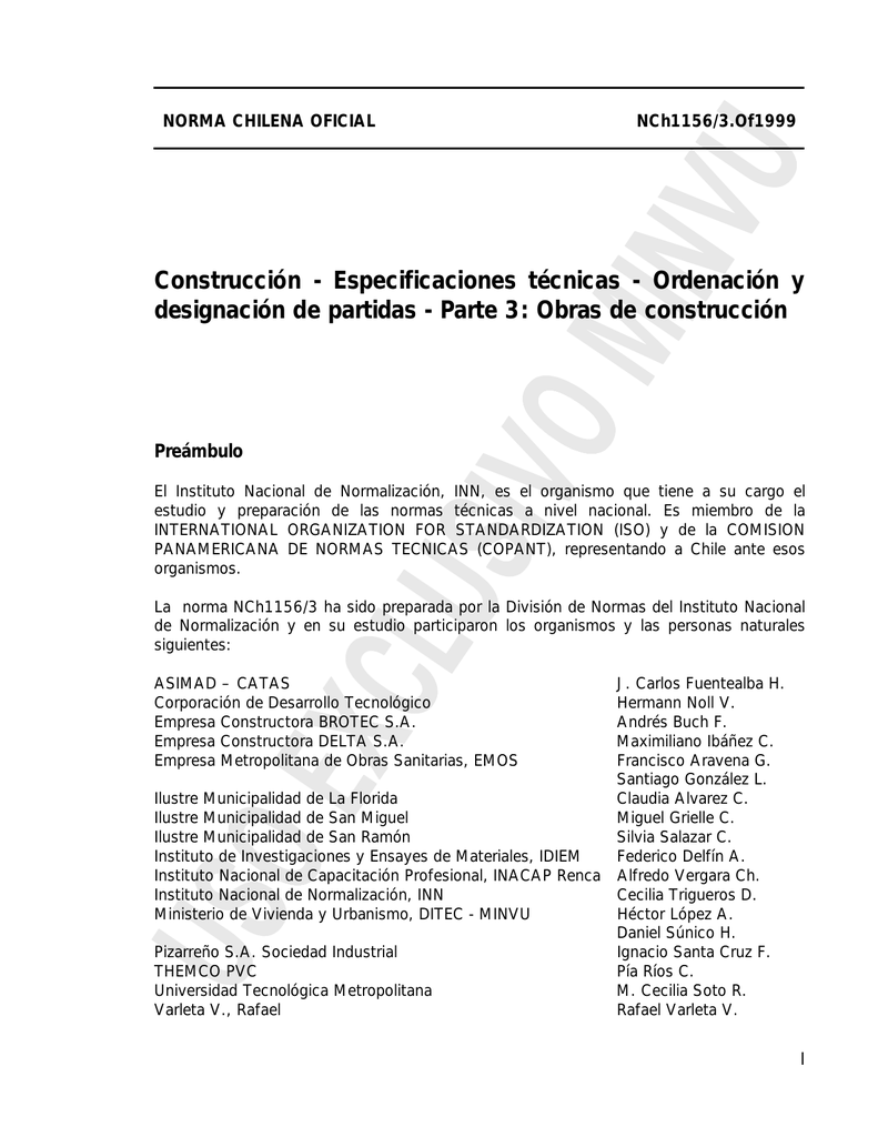 Construcción - Especificaciones Técnicas