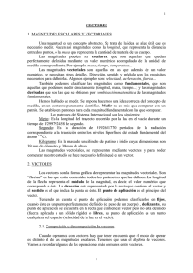 VECTORES 1. MAGNITUDES ESCALARES Y VECTORIALES. Una