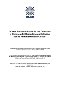 Carta Iberoamericana de los Derechos y Deberes del Ciudadano en