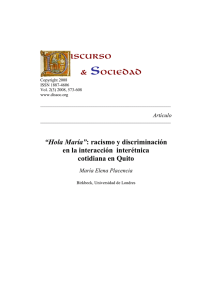 `Hola María`: racismo y discriminación en la interacción interétnica