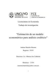 “Estimación de un modelo econométrico para análisis crediticio”