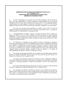 ADMINISTRADORA DE FONDOS DE PENSIONES PLANVITAL S.A.