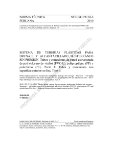 norma técnica ntp-iso 21138-3 peruana 2010 sistema de tuberías
