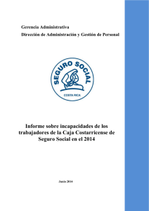 Emisión de incapacidades al personal CCSS, 2014