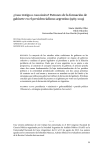 ¿Caso testigo o caso único? Patrones de la formación de gabinete