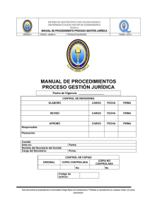 manual de procedimientos proceso gestión jurídica