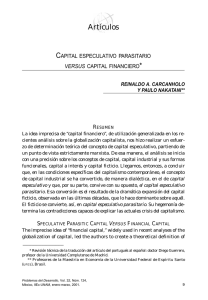 Capital especulativo parasitario versus capital - E-journal