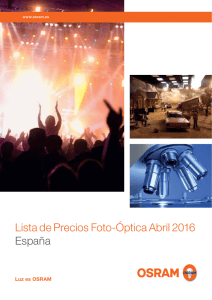 Lista de Precios Foto-Óptica Abril 2016 España