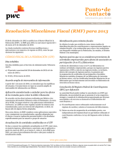 Resolución Miscelánea Fiscal (RMF) para 2013