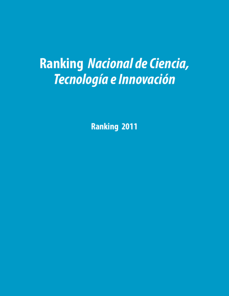 Ranking Nacional de Ciencia, Tecnología e Ranking Nacional de Ciencia, Tecnología e