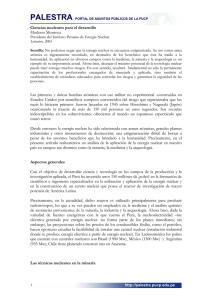 Ciencias nucleares para el desarrollo Modesto Montoya Las