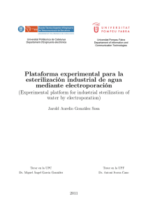 Plataforma experimental para la esterilización industrial de agua