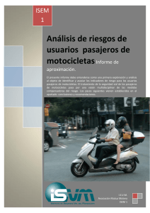 Análisis de riesgos de usuarios pasajeros de motocicletasInforme de