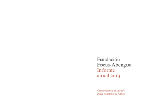 Informe anual 2013 Fundación Focus