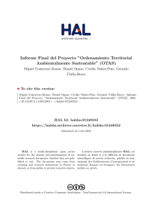 Informe Final del Proyecto ``Ordenamiento Territorial - Hal-SHS