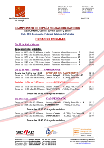 Cir 37-16 Horarios DEFINITIVOS I Campeonato de España de
