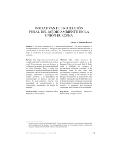 iniciativas de protección penal del medio ambiente en la unión