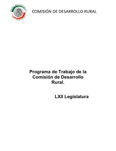 COMISIÓN DE DESARROLLO RURAL Programa de Trabajo de la