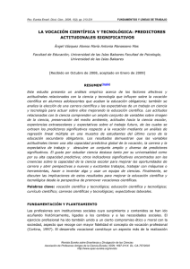 la vocación científica y tecnológica: predictores actitudinales