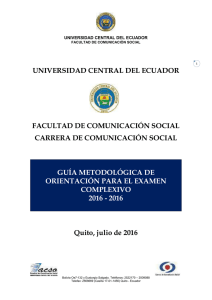 universidad central del ecuador facultad de comunicación social