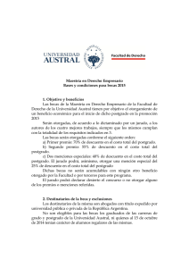 Maestría en Derecho Empresario Bases y condiciones para becas