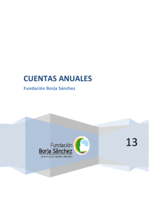 cuentas anuales 2013 - Fundación Borja Sánchez