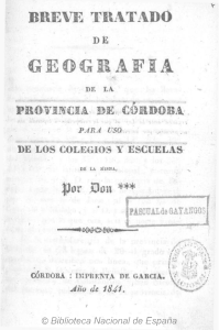 Breve tratado de Geografia de la Provincia de Córdoba para uso de