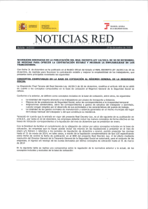 Novedades derivadas de la publicación del Real Decreto