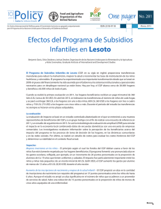 Efectos del Programa de Subsidios Infantiles en Lesoto