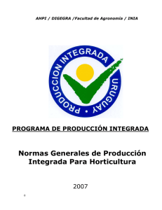 Normas Generales de Producción Integrada Para Horticultura