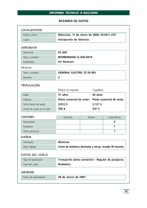 45 LOCALIZACIÓN DATOS DEL VUELO INFORME TRIPULACIÓN