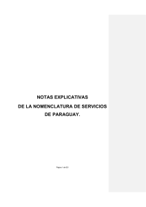 notas explicativas de la nomenclatura de servicios de paraguay.