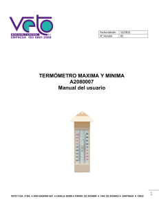 TERMÓMETRO MAXIMA Y MINIMA A2080007 Manual del usuario