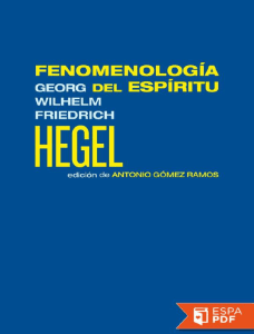 Fenomenologia del espiritu - Georg Wilhelm Friedrich Hegel
