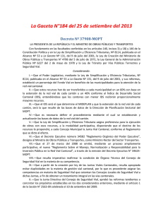 La Gaceta N°184 del 25 de setiembre del 2013