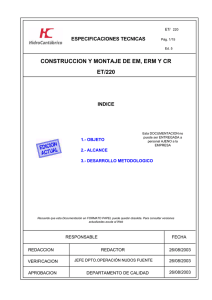 CONSTRUCCION Y MONTAJE DE EM, ERM Y CR ET/220