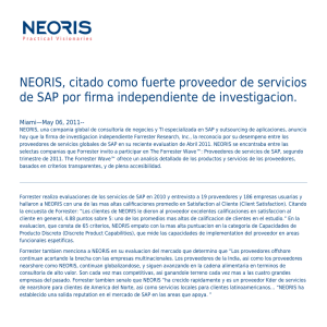 NEORIS, citado como fuerte proveedor de servicios de SAP por
