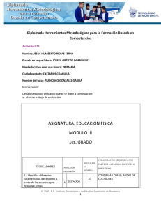 ASIGNATURA: EDUCACION FISICA MODULO III 1er. GRADO