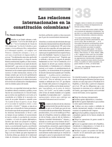 Las relaciones internacionales en la constitución colombiana1