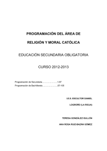 programación del área de religión y moral católica educación