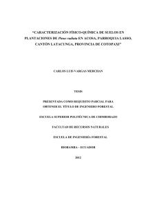 &ldquo;CARACTERIZACI&Oacute;N F&Iacute;SICO-QU&Iacute;MICA DE SUELOS EN