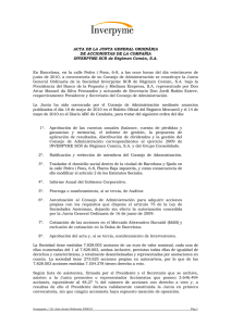 ACTA DE LA JUNTA GENERAL ORDINÁRIA DE ACCIONISTAS DE