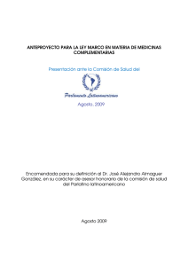 Ley Marco en Materia de Medicinas Complementarias