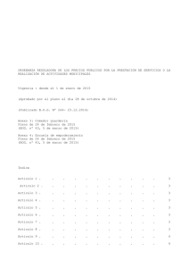 Precios Públicos por la Prestación de Servicios o la Realización de