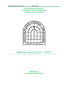 Informe Anual 2014 – 2015 - Recinto Universitario de Mayagüez