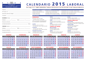 Calendario Laboral 2015.